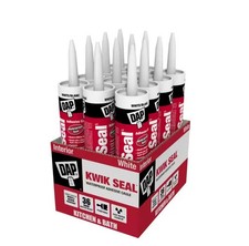 Kwik Seal 10.1 Oz. White Kitchen and Bath Adhesive Caulk 12-Paci