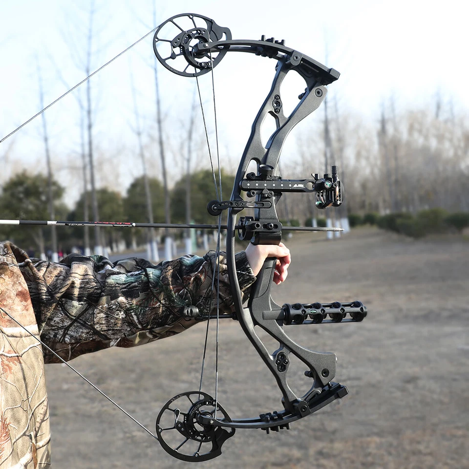 40-70lbs Hunting Compound Bow 342FPS Adjustable Archery Shooting Target Adult RH - Image 4 of 4