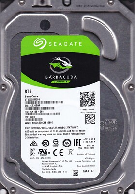 ST8000DM004 p/n: 2CX188-568 0001 s/n: ZCT JUL 2020 TK 8TB SATA 3.5