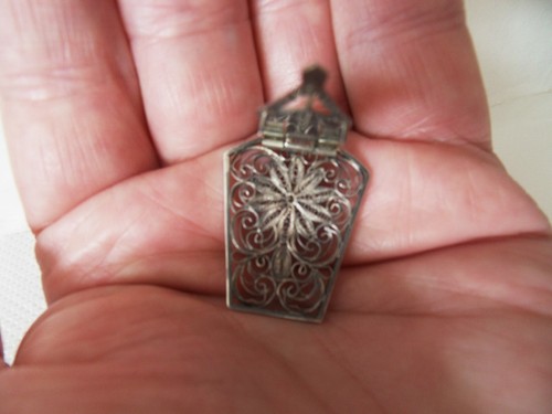Antique Vintage 1930s Art Deco Genuine 950 Silver Filigree Scarf Pin / Brooch - Picture 5 of 13