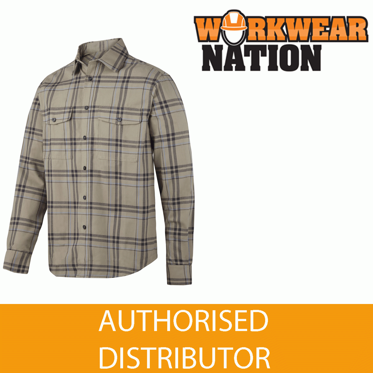 Snickers 8502 ruffwork flanella quadri LS Khaki Camicia Snickers 8502 ruffwork flanella quadri LS Khaki Camicia