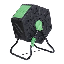Compost Bin Tumbler 360°Single Chamber Rotating Composter Tumbling 18.5 Gallon