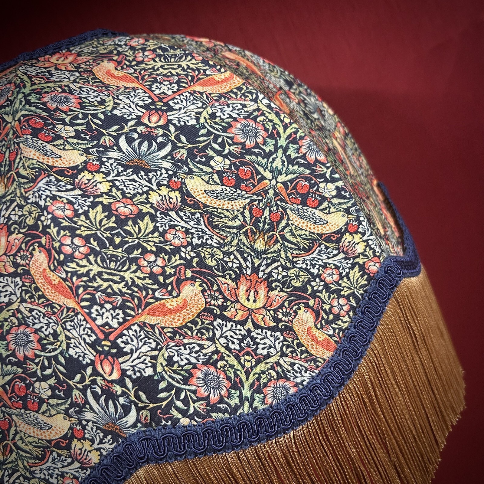 William Morris Strawberry Thief Lampshades To Match Wallpaper Curtains