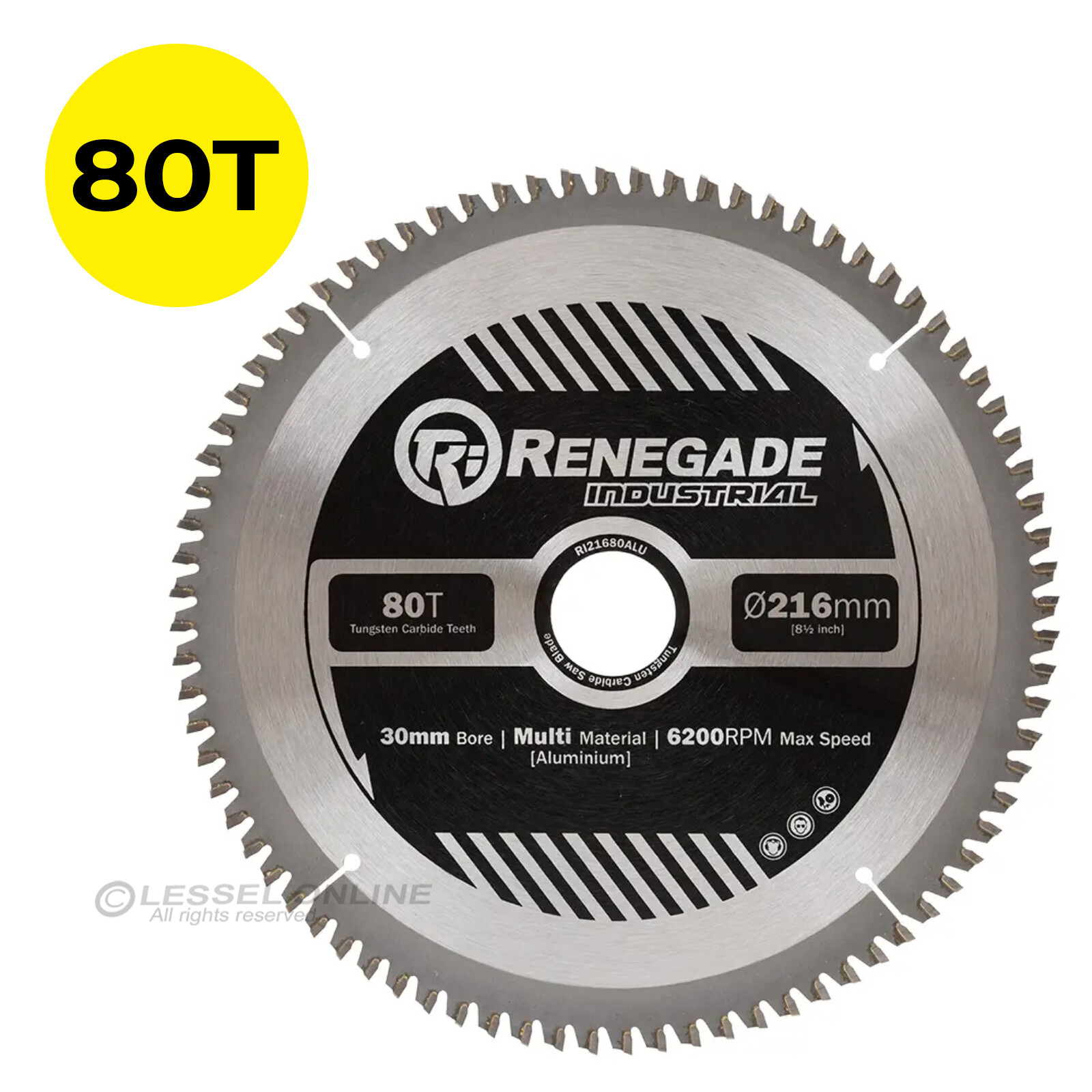 Renegade Industrial 216mm X 80T Metal Cutting Saw Blade eBay