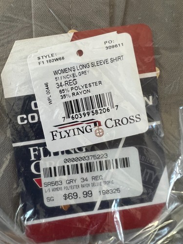 Flying Cross Womens Deluxe Uniform Shirt Long Sleeve Size 34 Reg - Picture 2 of 3