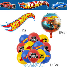 Hot Wheels Party Set - Race Car Plates Cups Balloons Kids Birthday Decor UK
