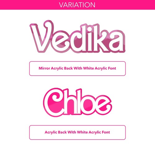 Personalisiertes Barbie Türschild 3D Schlafzimmer Wanddekor Kinder Mädchen Party Namensschild - Bild 5 von 19