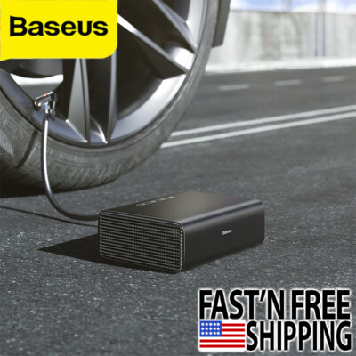 Baseus Portable Tire Inflator Pump Car Air Compressor w/ Digital  Pressure Gague