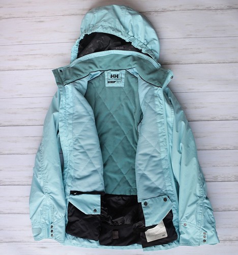 Helly Hansen Girls Size 152/12 Ski Jacket Helly Tech Aqua Blue Removable Hood - Picture 4 of 21