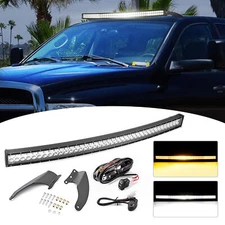 52'' Strobe LED Light Bar+Roof Mounts+Wire 4 Modes For 03-09 Dodge Ram 2500 3500