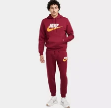 Mens Nike Gym Athletic Chenille Swoosh Hoodie Hooded Sweatshirt Pants Set New