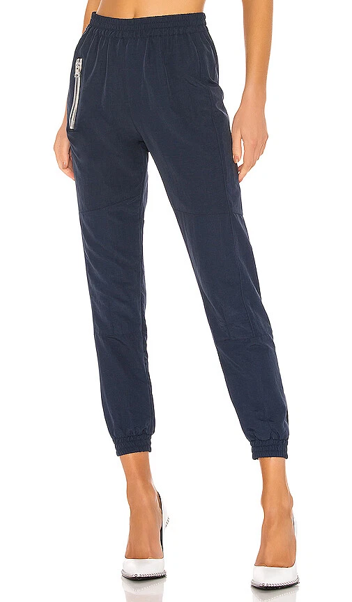 Women s RtA Finn Shell Navy Blue Nylon Joggers Unlined Track Pants size Medium
