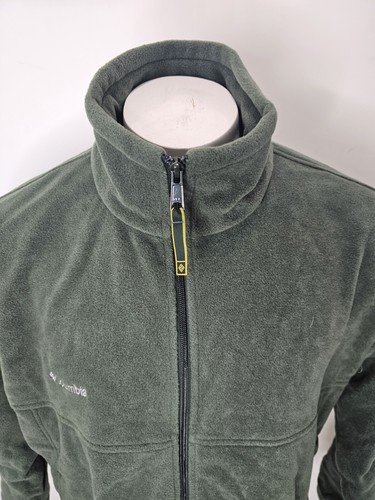 Men’s Columbia Full Zip Fleece Jacket Large Green - Picture 2 of 7