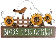 Metal Sunflower Welcome Sign Decorative Front Door Wall Plaque Decor Hanging Out