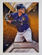 2016 TOPPS TRIPLE THREADS RYAN BRAUN 5X7 JUMBO ART CARD #/49 BREWERS