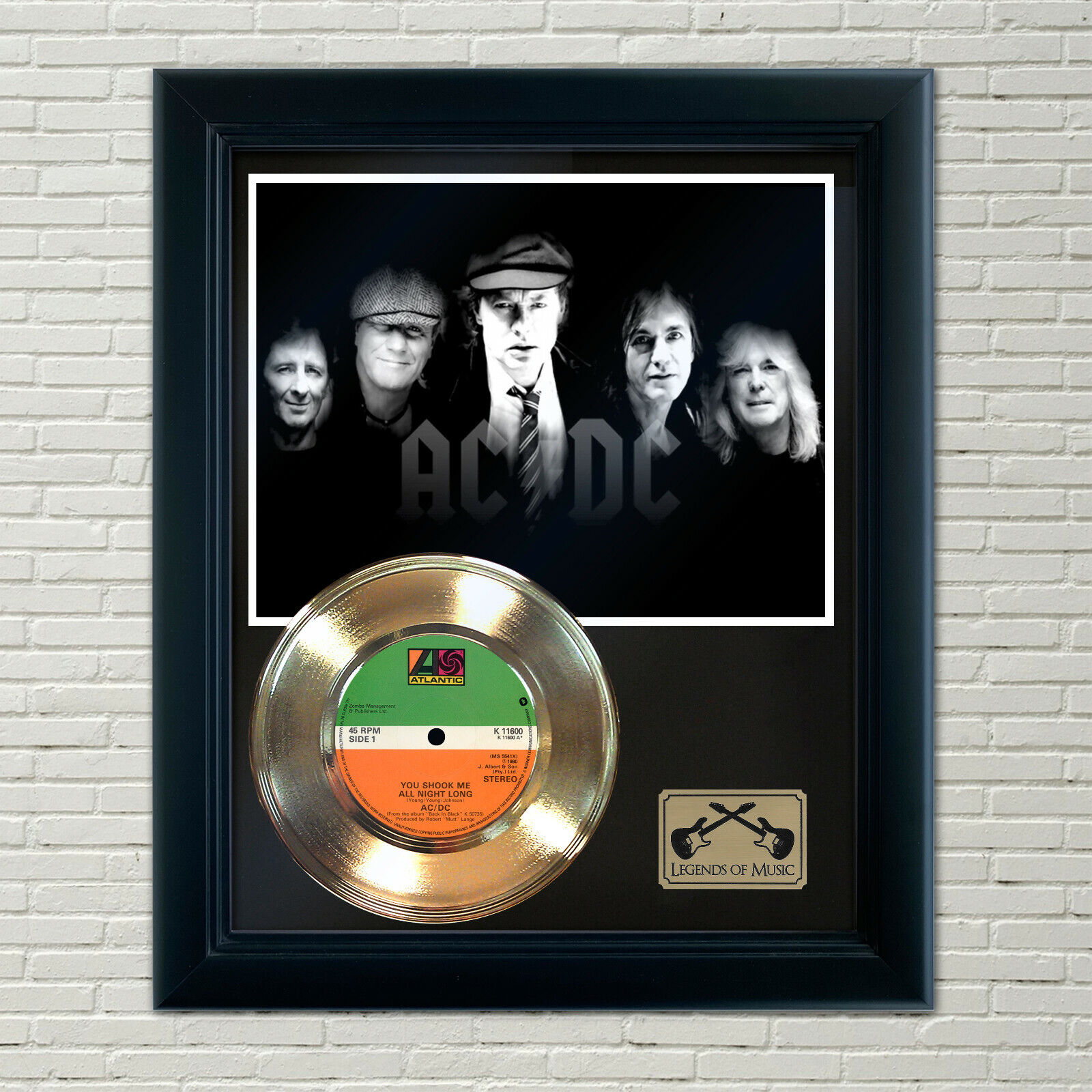 AC/DC "You Shook Me All Night Long" Framed Record Display