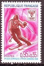 FRANCE TIMBRE N° Y&T 1547 " X jeux olympiques hiver Grenoble 1968 " NEUF**