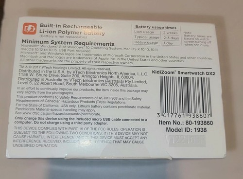 VTech KidiZoom Smartwatch DX2, Black  - Picture 10 of 10