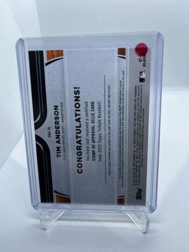2022 Topps Tribute Tim Anderson Stamp Of Approval Green Jersey Patch Relic #/99 - Picture 2 of 2