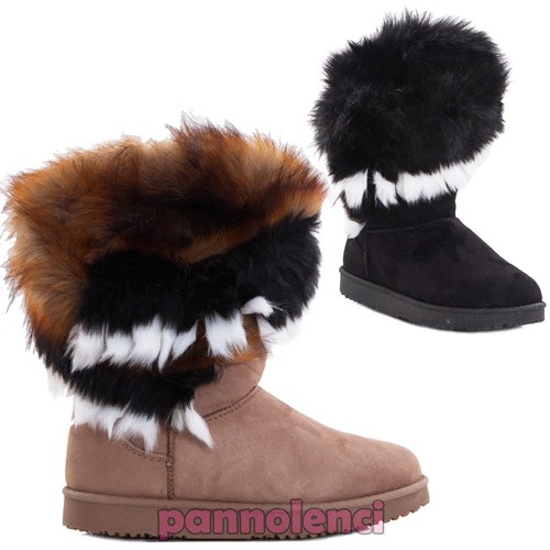 Stivali bassi donna scamosciati interno pelliccia stivaletti caldi scarpe  5192 | eBay