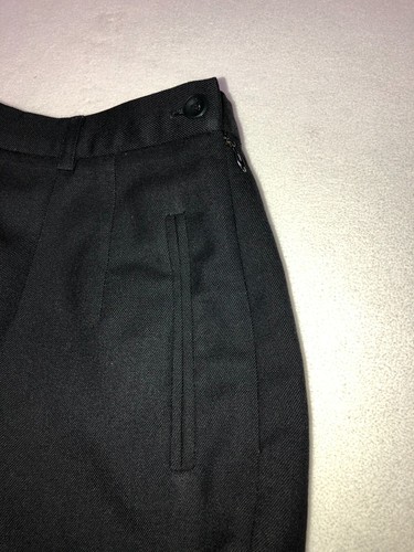 VTG Talbots Petites 100% Wool Dress Pants Trousers 10 Black Lined USA Side Zip - Picture 3 of 11