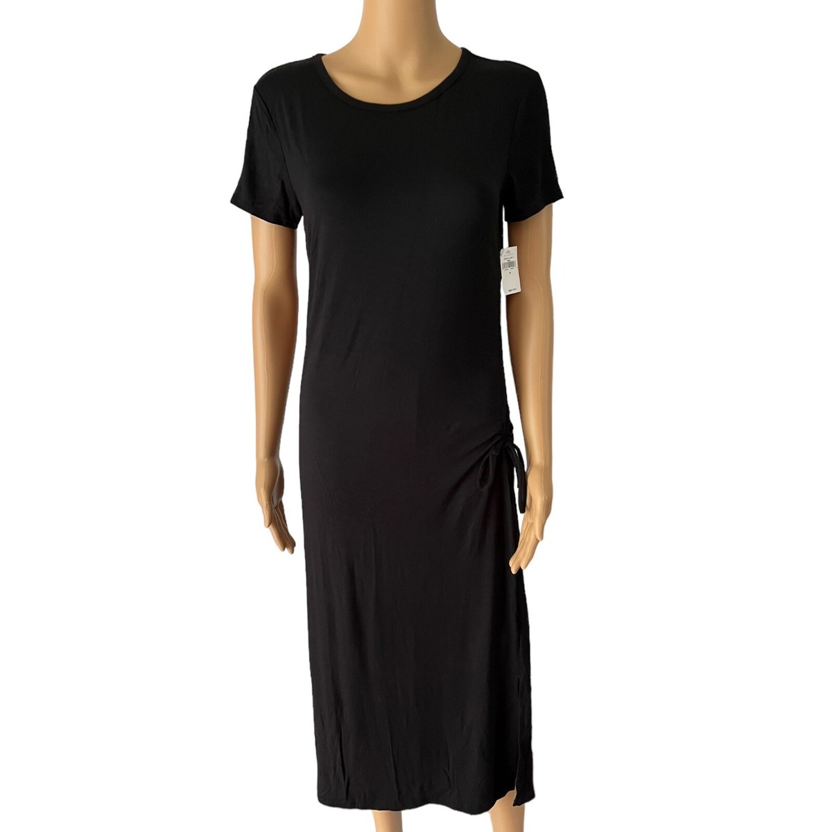 Gap Black Knit Ruched Cinched Waist Short Sleeve Bodycon Midi Dress Sz Small NEW | eBay Gap Black Knit Ruched Cinched Waist Short Sleeve Bodycon Midi Dress Sz Small NEW | eBay