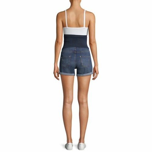 Time and Tru Maternity Roll Cuff Denim Shorts  Size XXL 20 (LOC TUB-103) - Picture 3 of 4