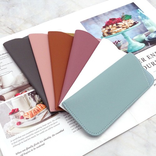 Borsa portatile slim morbida in pelle custodia occhiali occhiali da sole porta occhiali - Foto 3 di 25