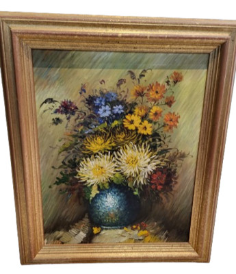 OIL PAINTINGS ON CANVAS FLOWER BOUQUET SIGN