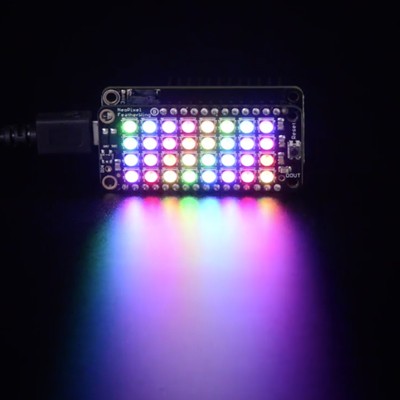 Adafruit NeoPixel FeatherWing, 4x8 RGB LED Add-on, 32LEDs f. alle Feather Boards