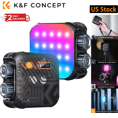 K&F CONCEPT Portable RGB Video Light 360° Full Color LED Camera Light for Selfie