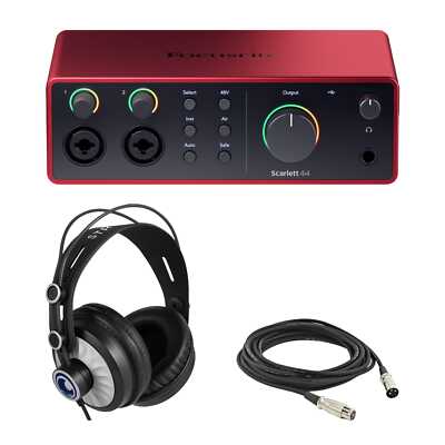 Focusrite Scarlett 4i4 4G with StreamEye Cans50 and 2 XLR cables