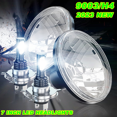 For International Harvester Scout II 1973-1980 pair 7'' Inch Round LED Headlights