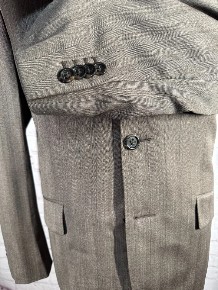 BANANA REPUBLIC Hombres Marrón Rayas Lana Traje Abrigo Deportivo Blazer Chaqueta 40S Foto 4 de 4