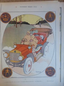 1909 Humour Promenade Amoureux Voiture Regina Dixi Dessin Fabiano Ebay