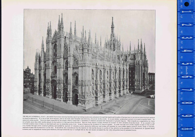 The Cathedral of Milan, Nativity of Saint Mary, ITALY -1892 Antique Print