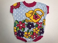 Vtg Lightning Bug Baby Girls Floral Top USA Made 12 Mo Spring