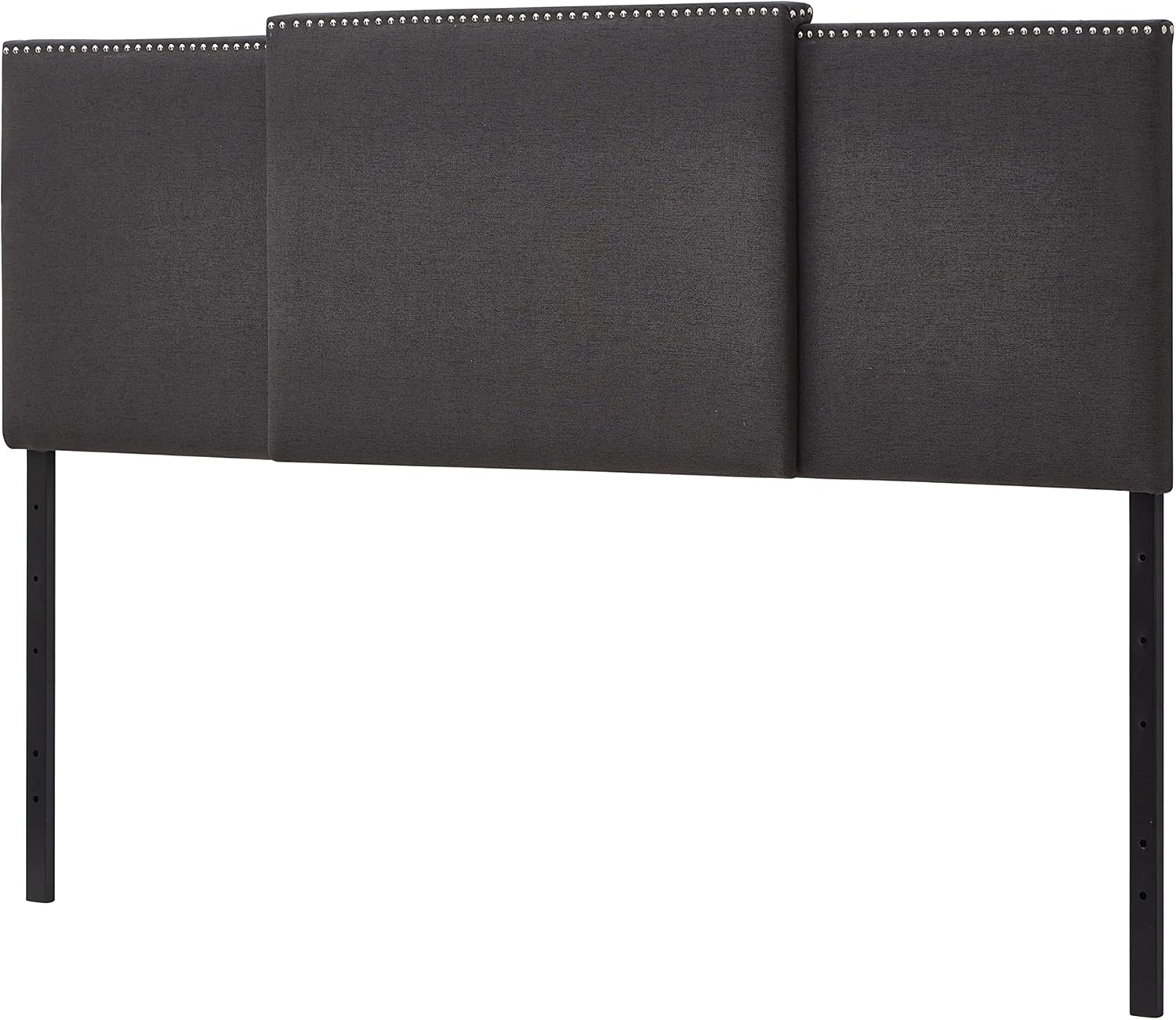 Upholstered Headboard, King/Full/Queen, Charcoal Black-image
