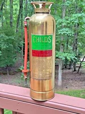 EMPTY ~ Vintage CHILDS Brand ~ Copper / Brass Fire Extinguisher ~ Make Offer