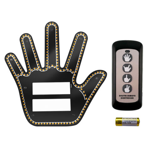 Funny Car Light Gesture Middle Finger LED Hand Light with Remote Control 4 Modes - Picture 4 of 16