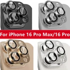 For iPhone 16 Pro Max/ 16 Pro Tempered Glass Metal Camera Lens Protector Cover