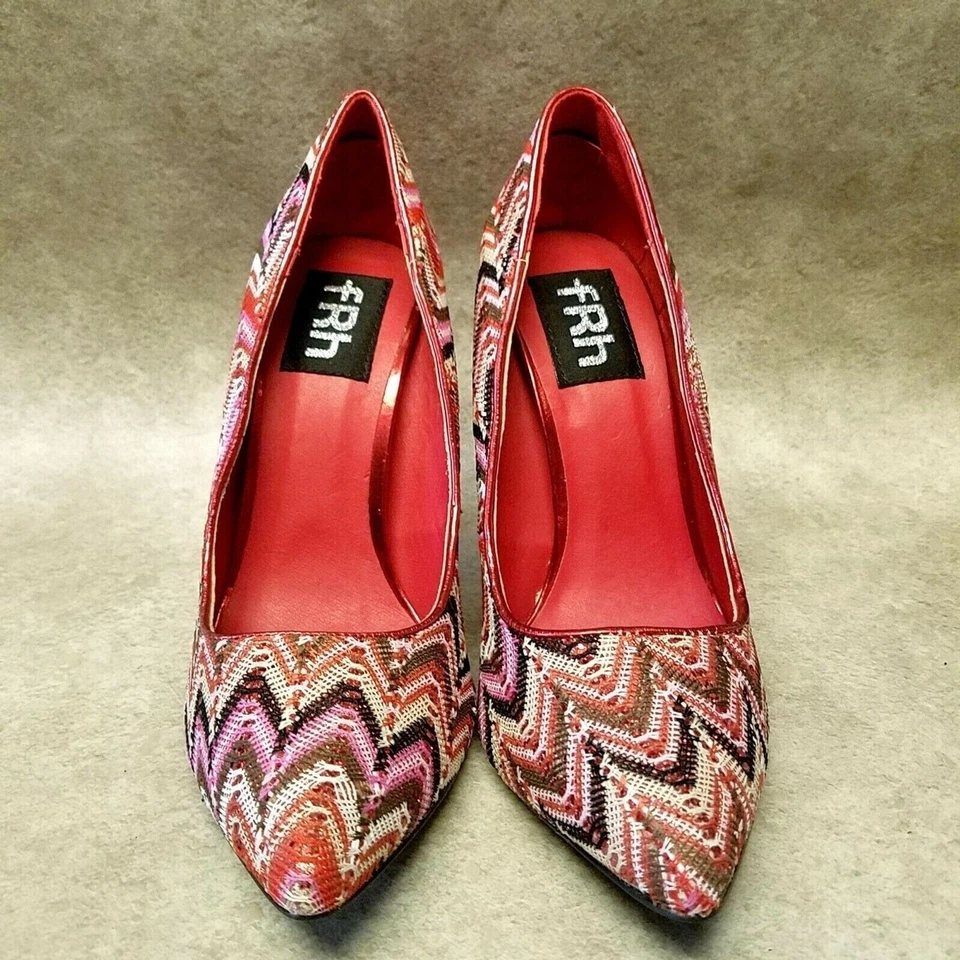 Zapatos de tacón Fahrenheit FRH para mujer talla 7,5 rojos sin cordones punta 4" Foto 2 de 4