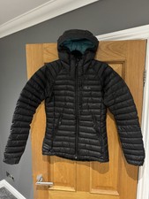 Rab Women Microlight Alpine Jacket Size 10 Black (2” Inch Longer Length).