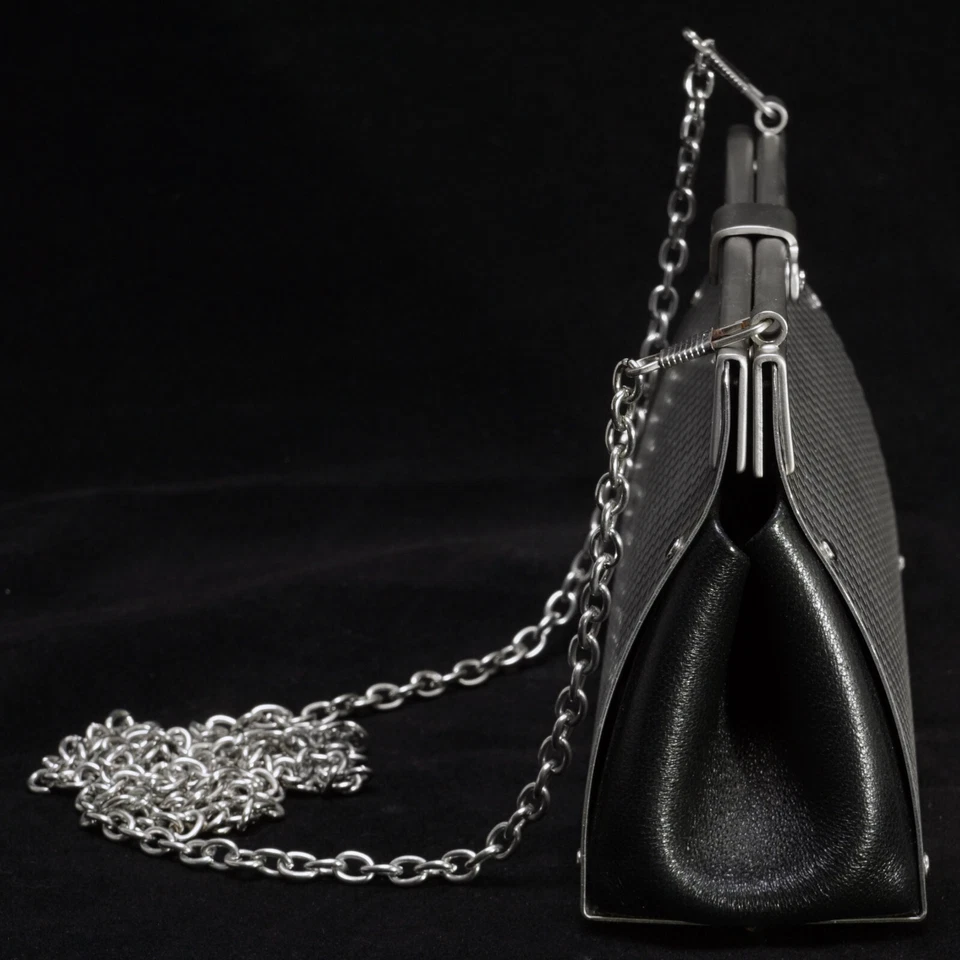 Bolso Bandolera Wendy Stevens Cuadros Acero Inoxidable 46" Correa Cadena Foto 2 de 4