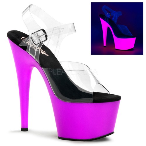 Pleaser Sexy Bailarina exótica UV Neon Purple plataforma 7\