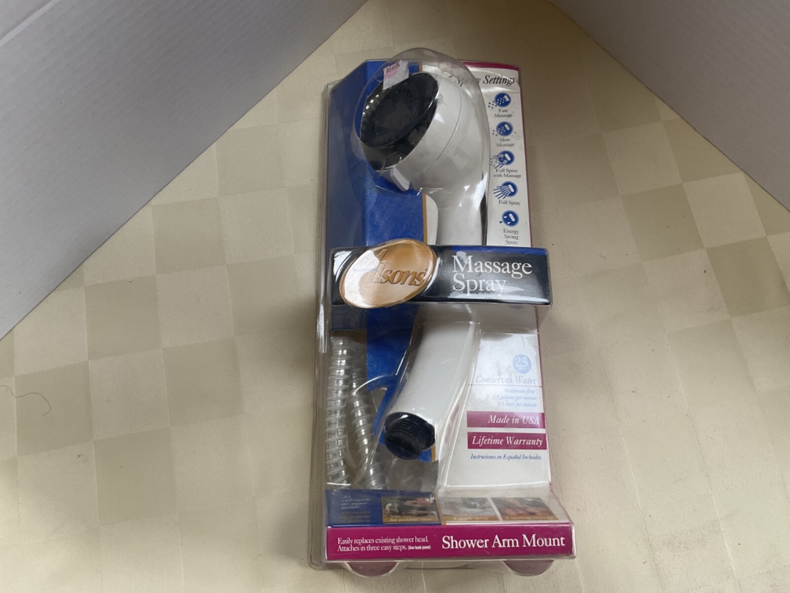 Alsons Shower Head Massage Spray Setting Wall Mount Handheld Sprayer eBay