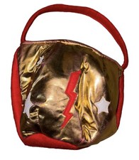 Pottery Barn Kids Super Hero Gift Bag Puffy Trick Or Treat Red Gold Halloween