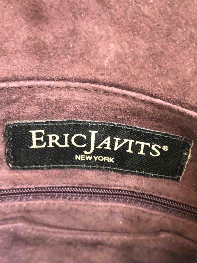 ERIC JAVITS Soft Black Leather Small Flap Hobo Sh… - image 7