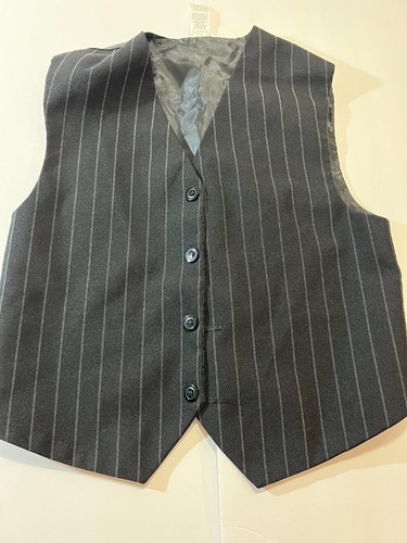 Unbranded Boys Navy Blue Striped V Neck Button Up Vest & Pants Outfit/Set Size 8 - Picture 2 of 4
