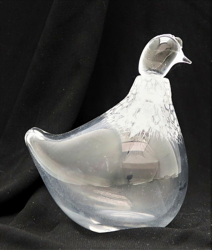 Kosta Lindstrand Cut Glass Crystal Figural QUAIL Partridge Decanter Signed - Picture 4 of 12